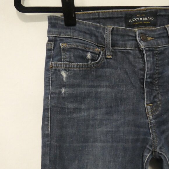 LUCKY BRAND - Ava - Skinny - Ankle | size 4/27 | Blue Distressed Denim Jeans - Picture 3 of 16